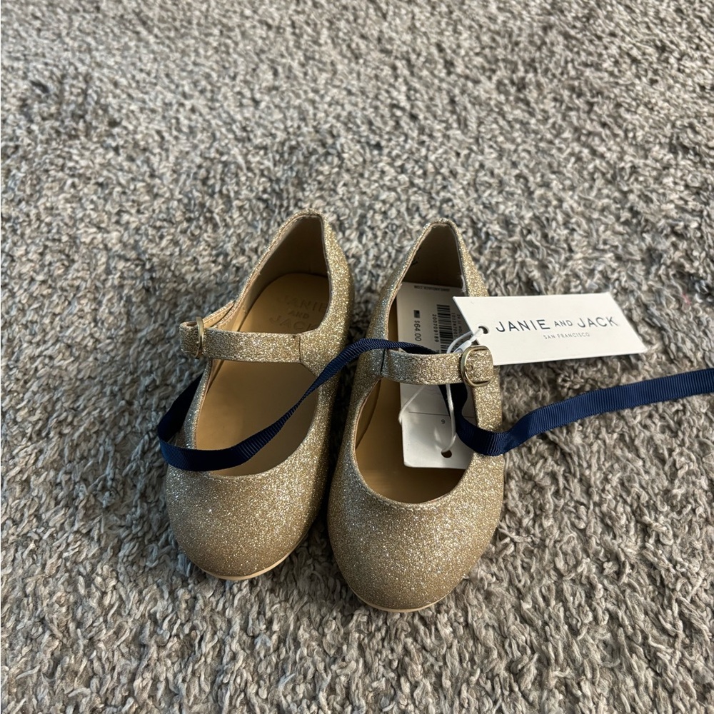 Janie and Jack Sparkling Gold Dress Shoes